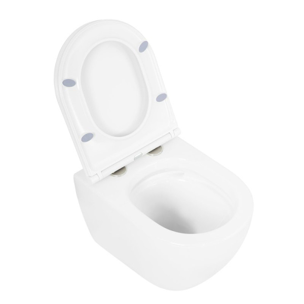 Унитаз подвесной Cezares Stylus-Tor CZR-6601-TH-TOR+CZR-870-SC безободковый, белый