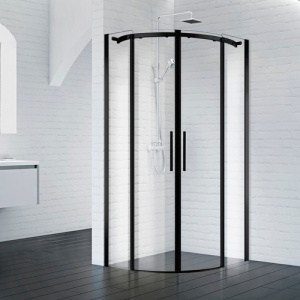 Душевой уголок BelBagno Acqua ACQUA-R-2-100-C-NERO 100х100 профиль черный, прозрачное стекло