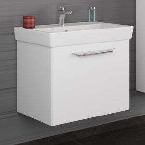 Тумба 700 1ящ + Раковина Q70 Белый мат Lande DIBORG