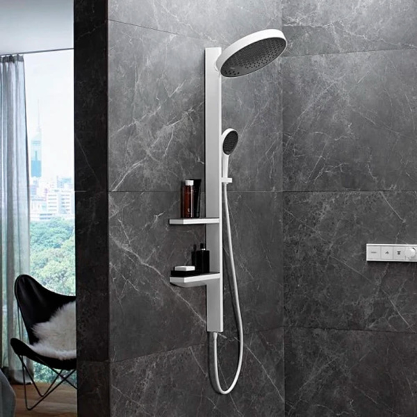 Душевая стойка Hansgrohe Rainfinity Showerpipe Shower Select S 26842700+15743700+01800180 белый матовый Душевая стойка Hansgrohe Rainfinity Showerpipe Shower Select S 26842700+15743700+01800180 белый матовый
