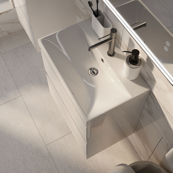 Тумба с раковиной AVS Гармония 60 SL белая Тумба с раковиной AVS Гармония 60 SL белая