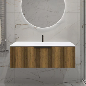 Тумба с раковиной ZOV Кито 100 белая/тростник