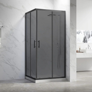 Душевой уголок Veconi Rovigo RV-27B 100х90 профиль черный матовый, стекло тонированное