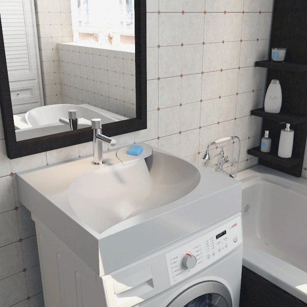 Раковина Madera List 4627173210553 60x60 белая с кронштейнами Раковина Madera List 4627173210553 60x60 белая с кронштейнами