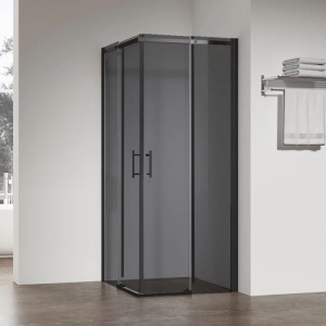 Душевой уголок Veconi Grey RV50B 110х80 профиль чёрный матовый, стекло тонированное
