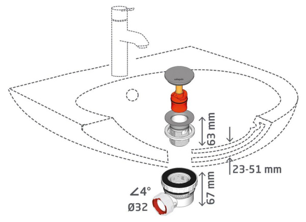 Сифон для раковины с сухим затвором NANO 6.7 Wirquin Сифон для раковины с сухим затвором NANO 6.7 Wirquin