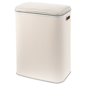 Корзина для белья Geralis NRWH-B 45x25 см белая/хром, с микролифтом