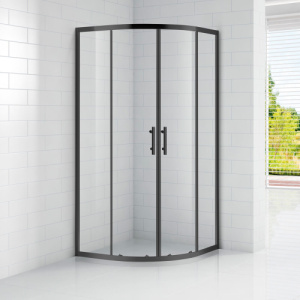 Душевой уголок Cezares Eco ECO-O-R-2-90-C-NERO 90x90 профиль черный, прозрачное стекло