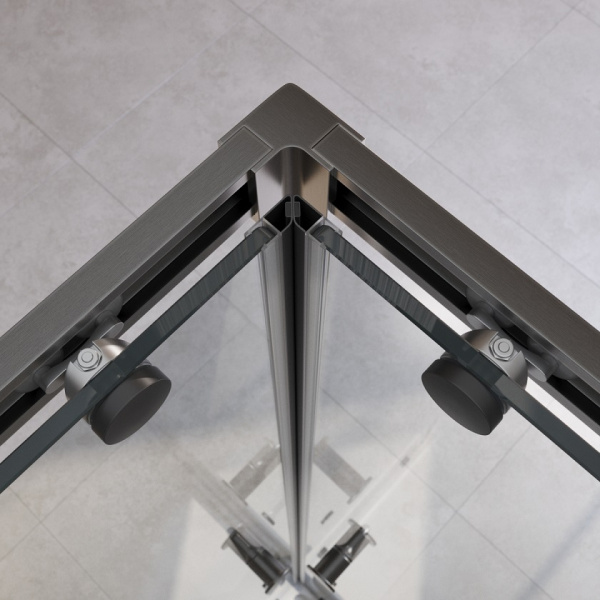 Душевой уголок Cezares Relax RELAX-304-A-2-100-C-GM 100х100 профиль оружейная сталь, прозрачное стекло Душевой уголок Cezares Relax RELAX-304-A-2-100-C-GM 100х100 профиль оружейная сталь, прозрачное стекло