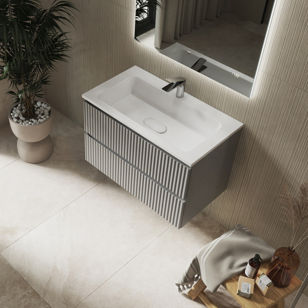 Тумба с раковиной RAVAL Coste 80 светло-серая Тумба с раковиной RAVAL Coste 80 светло-серая