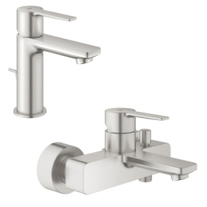 Комплект смесителей GROHE Lineare 32109DC1+33849DC1 сталь матовая