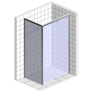 SLIDE RECTAN GK-863B Душ уголол раздв дверь лев 1600*1000 ЗОЛОТО прозрачное стекло GW