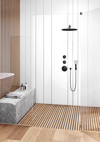 KLUDI A-QA Кронштейн для душа 400 мм, черный матовый 6651439-00 KLUDI A-QA Кронштейн для душа 400 мм, черный матовый 6651439-00