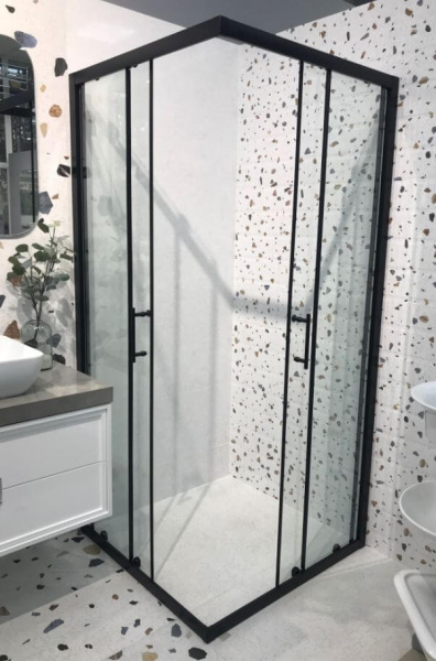 Душевой уголок Cezares Eco ECO-O-A-2-90-C-NERO 90x90 профиль черный, прозрачное стекло Душевой уголок Cezares Eco ECO-O-A-2-90-C-NERO 90x90 профиль черный, прозрачное стекло