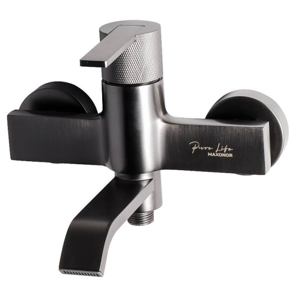 Смеситель для ванны с душем Maxonor Beauty PL3284-9 серый матовый Смеситель для ванны с душем Maxonor Beauty PL3284-9 серый матовый