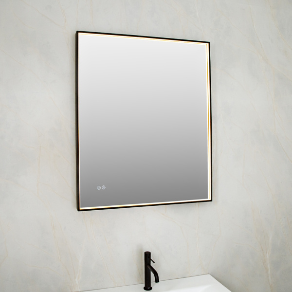 Зеркало с подсветкой AVS ZH 75x90 см, антипар, черное матовое Зеркало с подсветкой AVS ZH 75x90 см, антипар, черное матовое