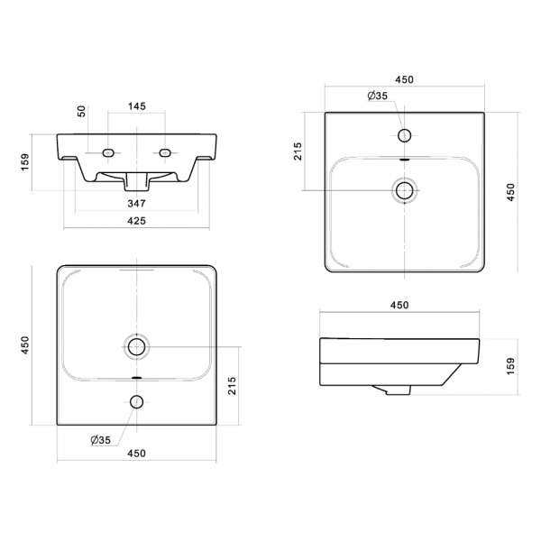 Тумба с раковиной 45 см Сканди Акватон 1A2516K0SDZ90